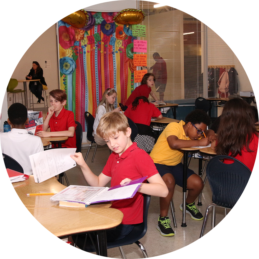 Students in a classroom studying